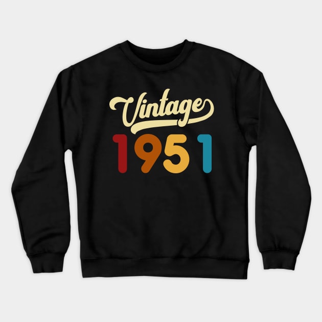 1951 Vintage Gift 69th Birthday Retro Style Crewneck Sweatshirt by Kimko